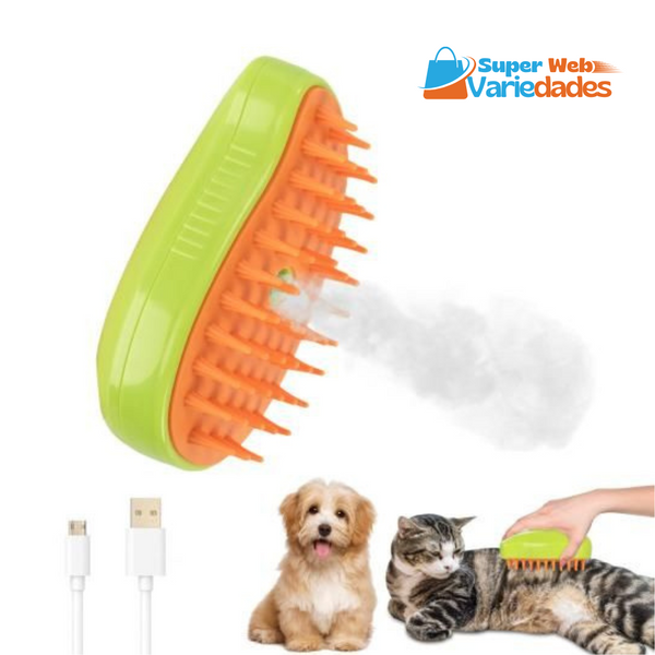 Escova de Pelos a Vapor l 3 em 1 Para Gatos